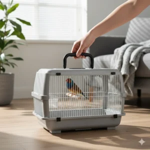 A value-for-money small bird enclosure with easy-clean pull-out plastic tray.