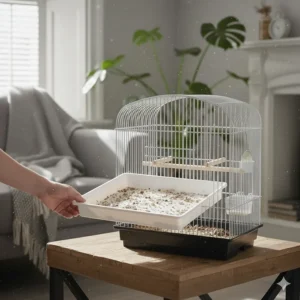 Large budget-friendly flight cage suitable for canaries and finches with multiple perches.