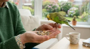 A variety of organic sunflower seeds and hemp seeds suitable for training larger British parrots.