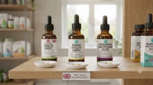 Selection of top-rated budget budgie vitamin drops available to buy online in the UK.