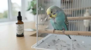 Small cage birds like canaries and finches benefiting from liquid multivitamin supplements in their diet