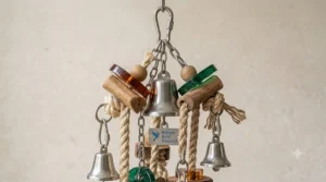 Durable coconut fibre climbing toy offering physical exercise for active large macaws.