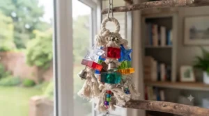 Heavy-duty acrylic bird toys combined with cotton rope, ideal for medium to large parrots that love to chew.