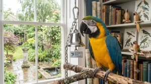 Extra-thick, natural wood chew toy crafted to withstand powerful macaw beaks.