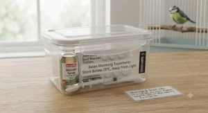 Proper storage conditions for keeping affordable bird worming products fresh and effective.