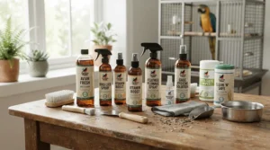 Maintaining cage hygiene with an essential perch hygiene product and perch cleaner for parrots