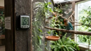Combining steam inhalation for birds with colds with thermostat controlled heating for comfort